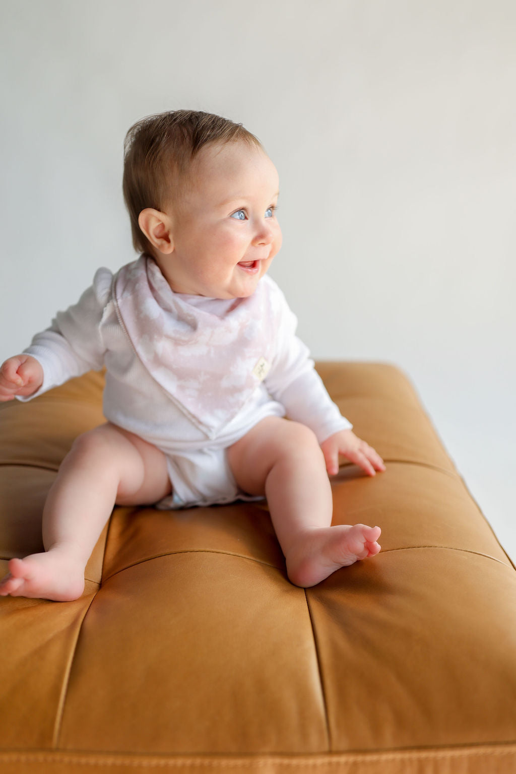 Organic Bandana Bib in Cream Tie Dye