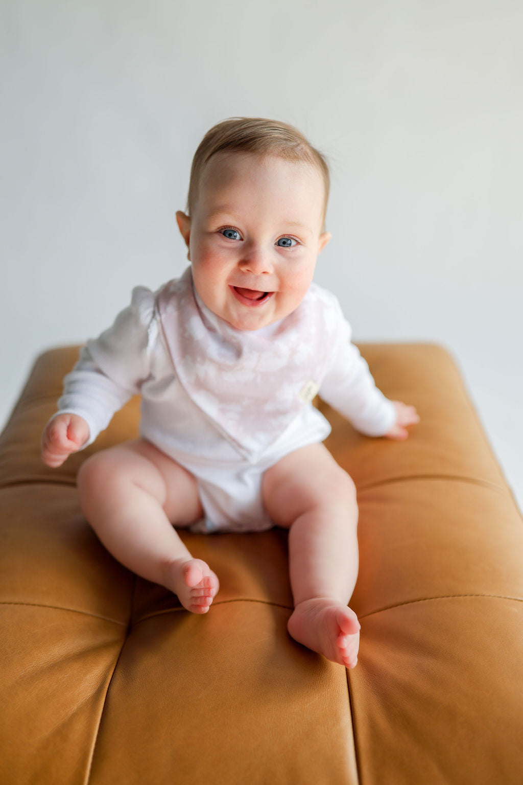 Organic Bandana Bib in Cream Tie Dye