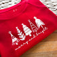 Merry and Bright Trees Organic Pullover in Poppy
