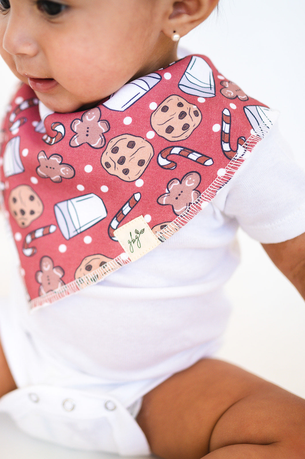 Organic Bandana Bib in Milk and Cookies