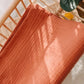 Organic Cotton Muslin Blanket in Rust