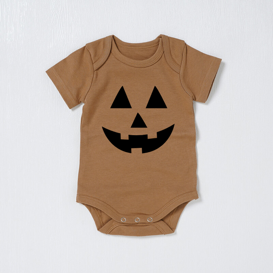 Jack O' Lantern Organic Bodysuit in Chestnut