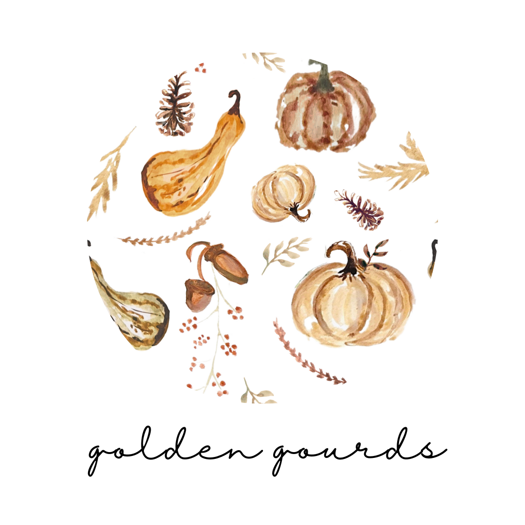 Organic Bandana Bib in Golden Gourds