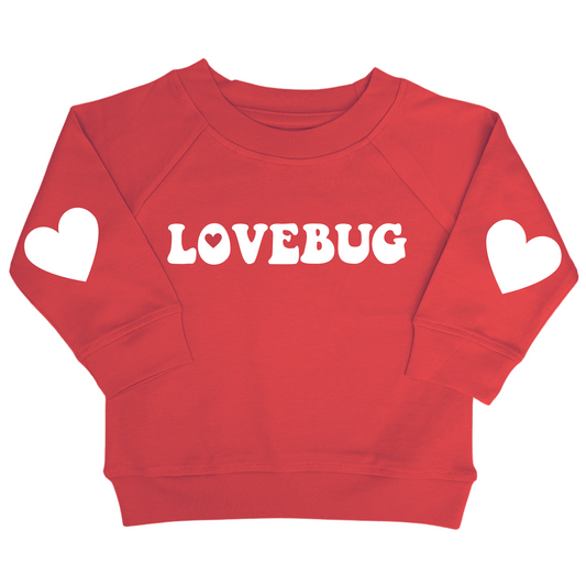 Lovebug Valentine Organic Pullover in Poppy
