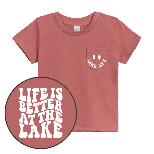Life Is Better at the Lake Organic Toddler Pocket Tee