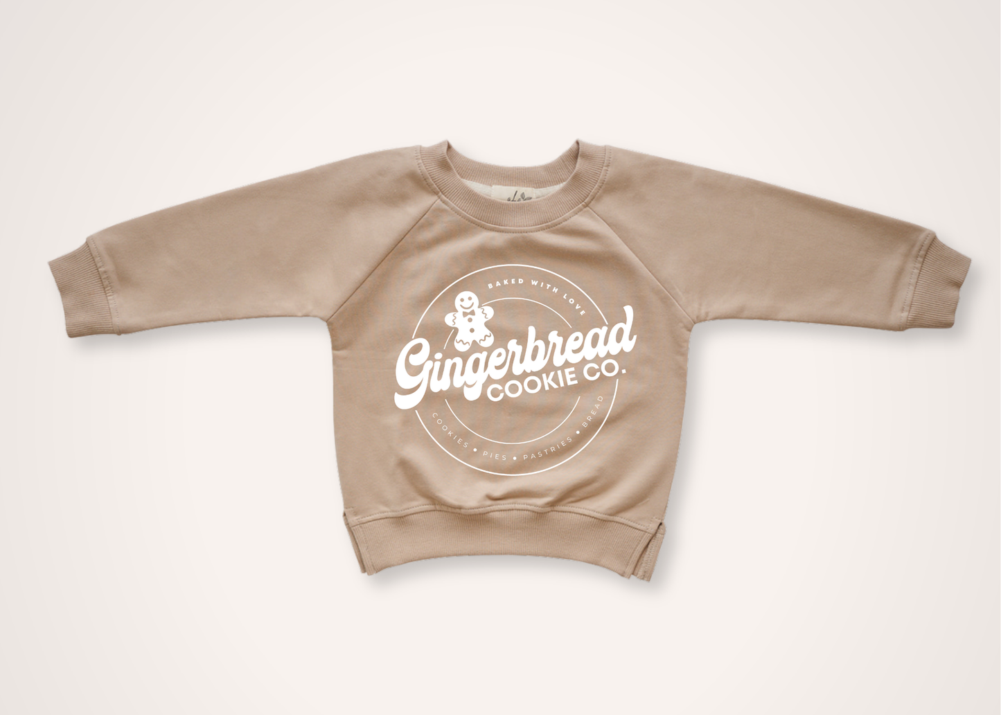 Gingerbread Organic Toddler Pullover in Sand (Overstock)