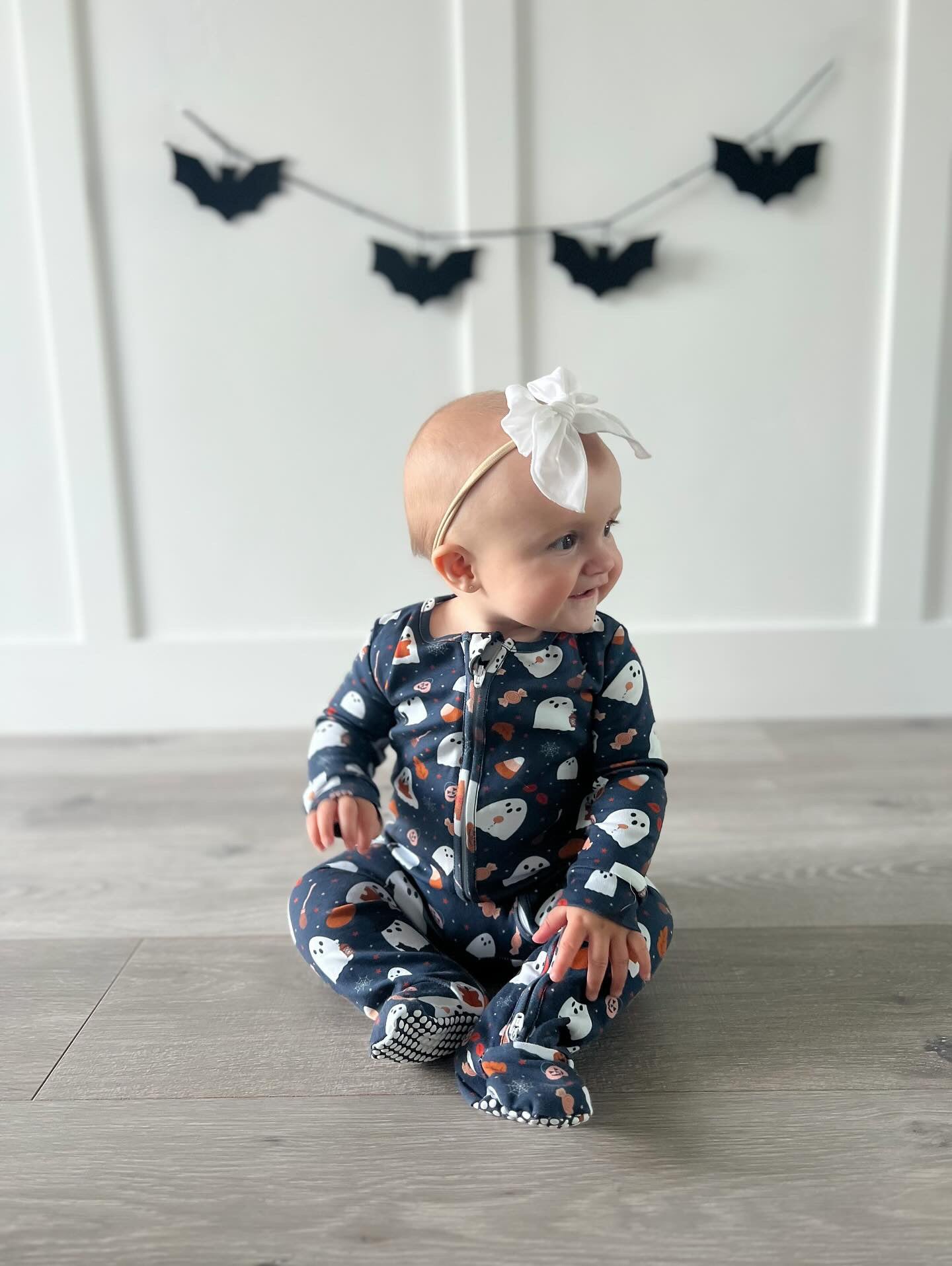 Organic Footed Sleeper in Boo Buddies X Ellie Jade Co. Collab