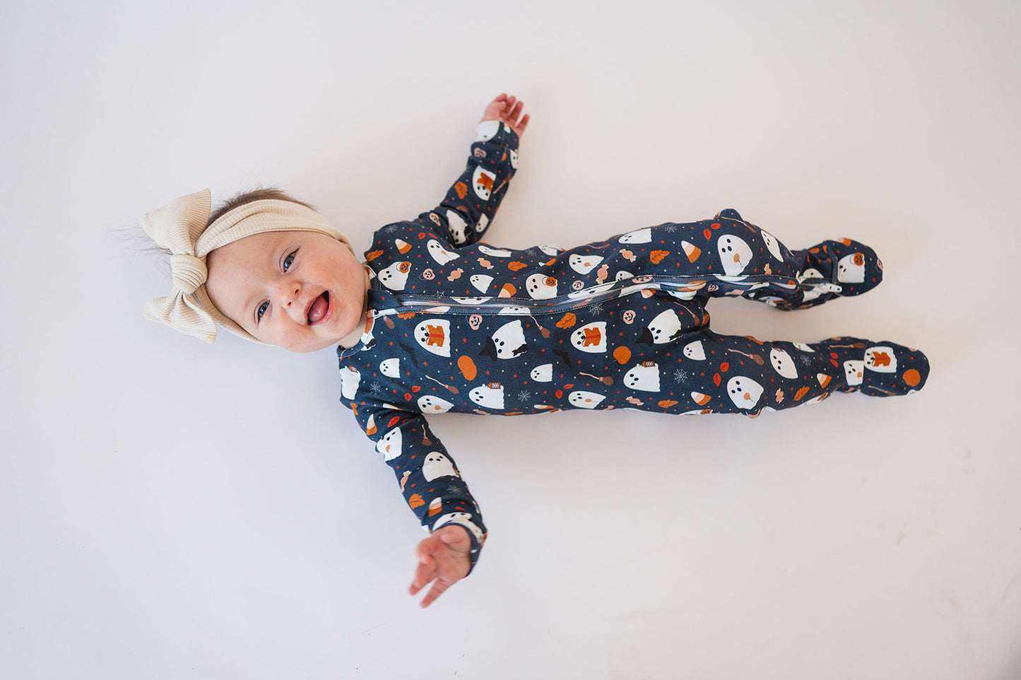 Organic Footed Sleeper in Boo Buddies X Ellie Jade Co. Collab