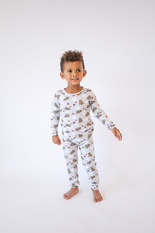 Organic Snug Fit PJ Set in Frosty Friends