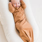 Personalizable Organic Newborn Knotted Gown in Chestnut