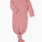 Personalizable Organic Newborn Knotted Gown in Rose