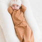 Personalizable Organic Newborn Knotted Gown in Chestnut