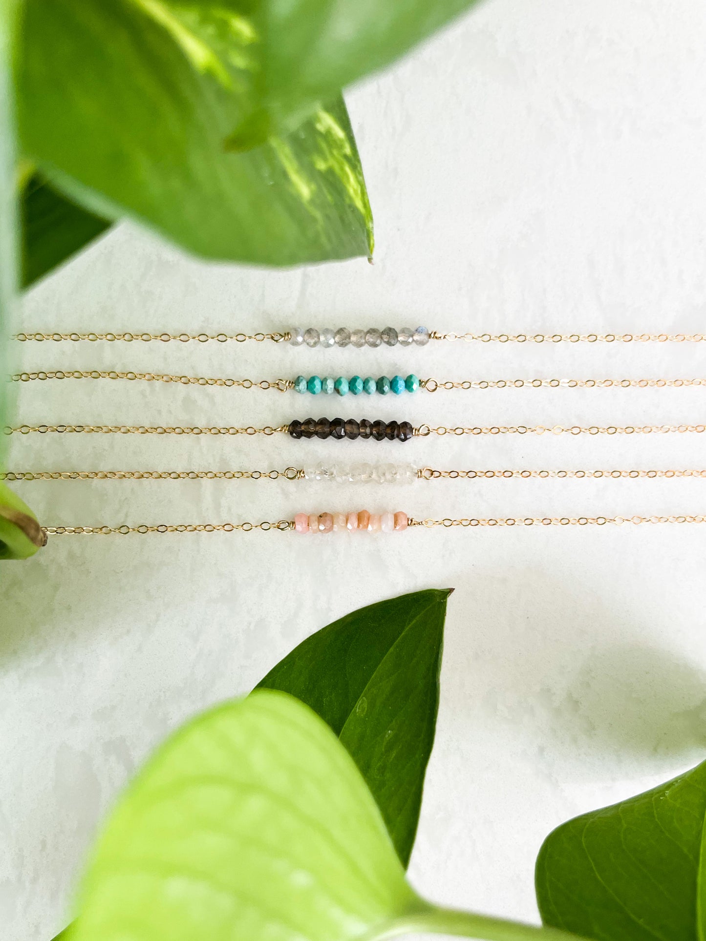 Mama + Mini Natural Gemstone Bar Bracelets