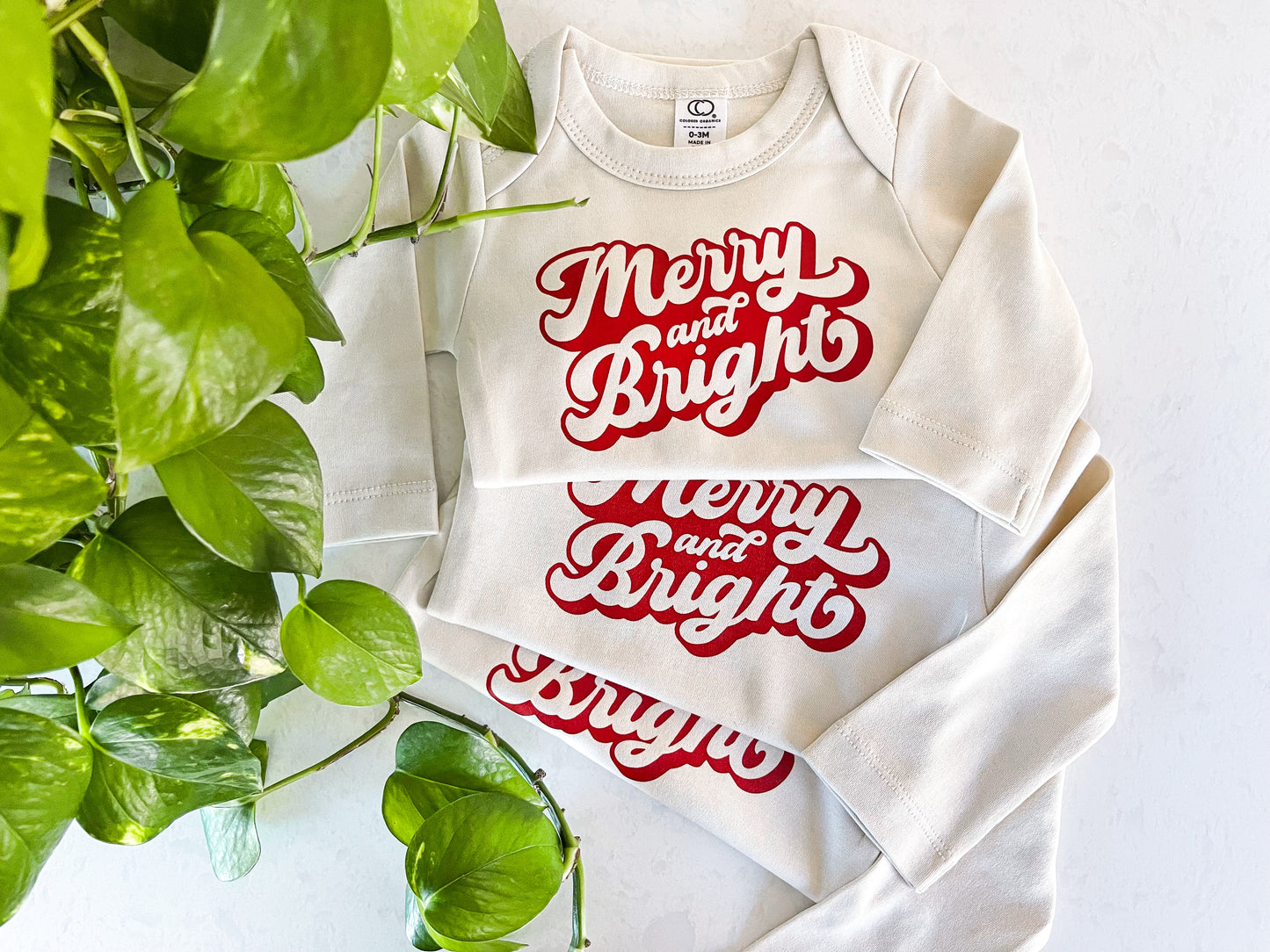 Merry and Bright Organic Long Sleeve Bodysuit